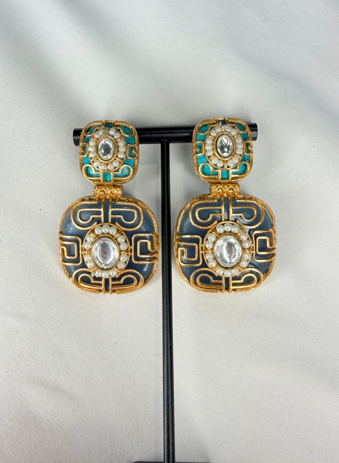 Pearl and gold earrings