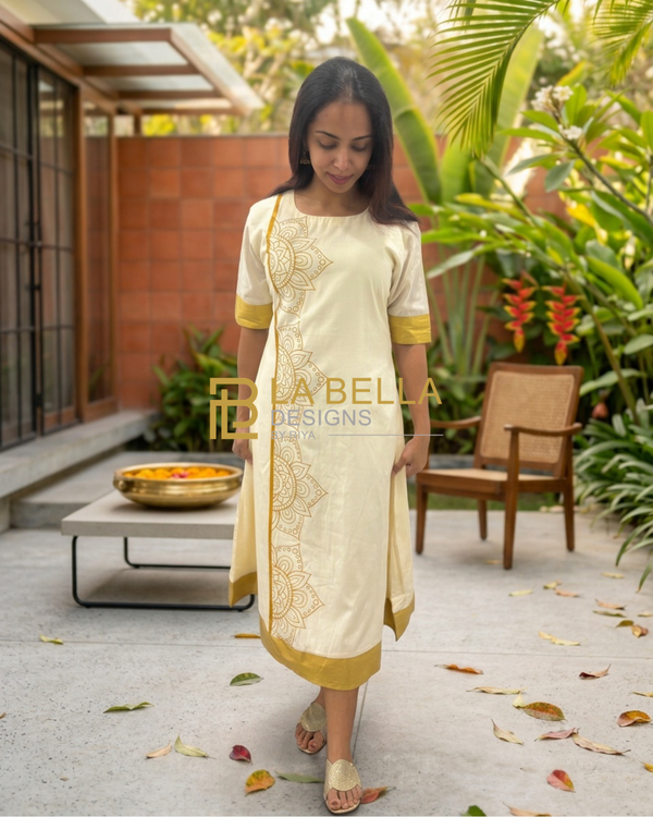 A-Line Pookkalam Dress Hover