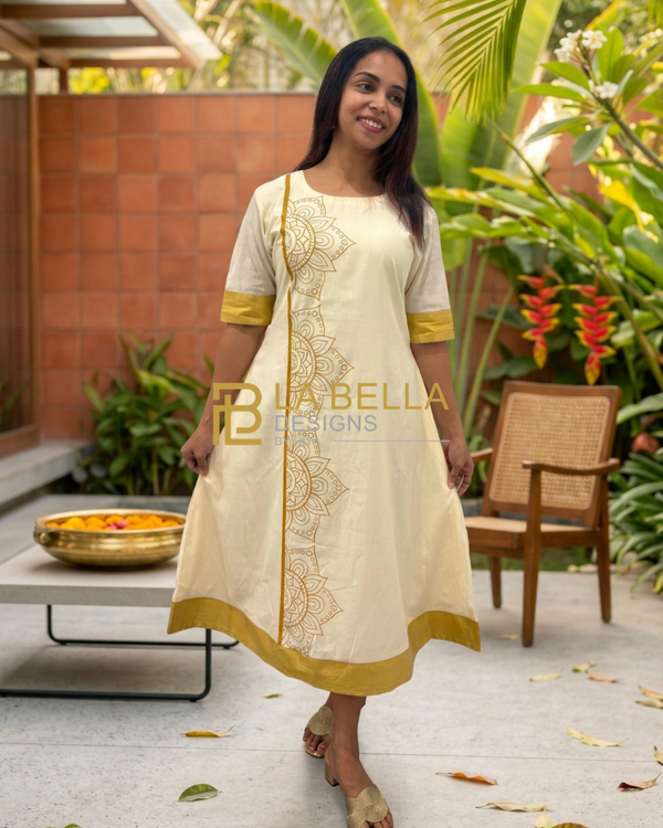A-Line Pookkalam Dress