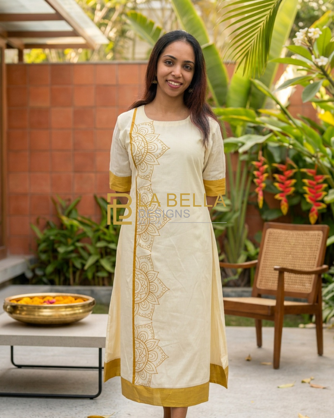 A-Line Pookkalam Dress