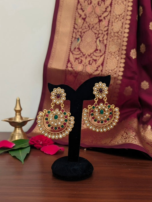 Traditional Earring - Kundan stone