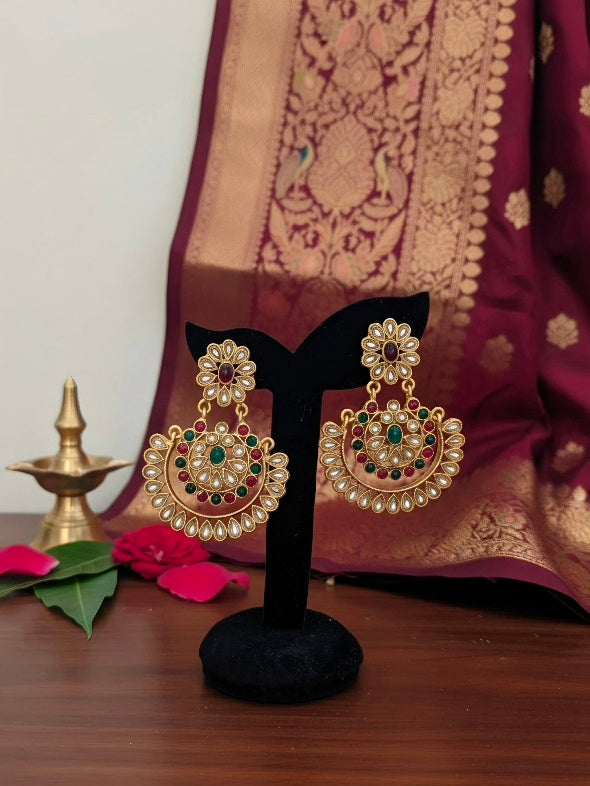 Traditional Earring - Kundan stone