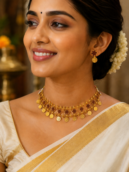 Lakshmi Choker - coffee brown
