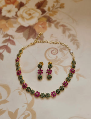 Green and Ruby Necklace set