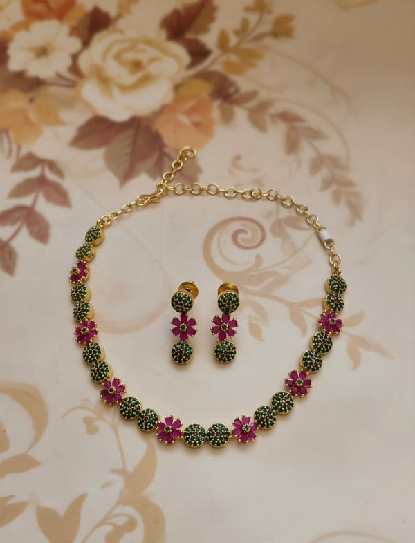 Green and Ruby Necklace set