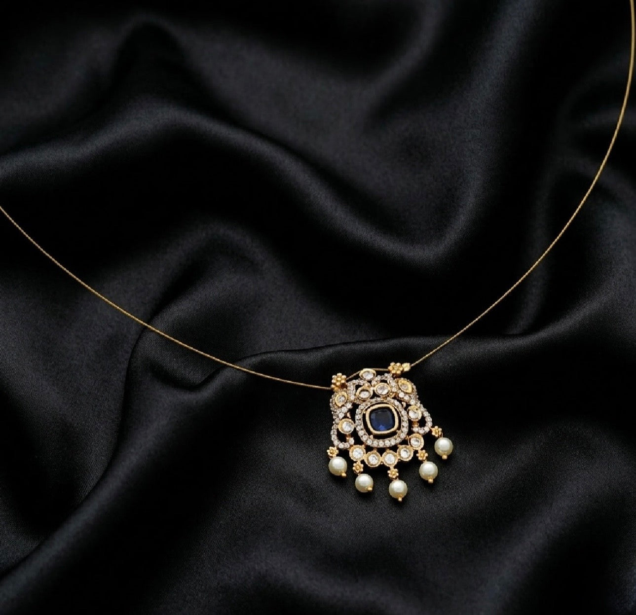 Anamika AD Stone Invisible Neck Chain (Purple)