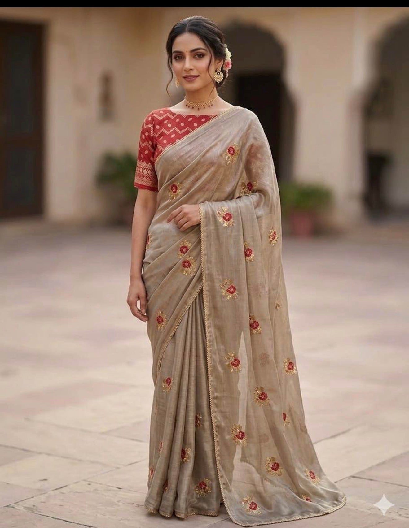 tissue georgette party wear saree