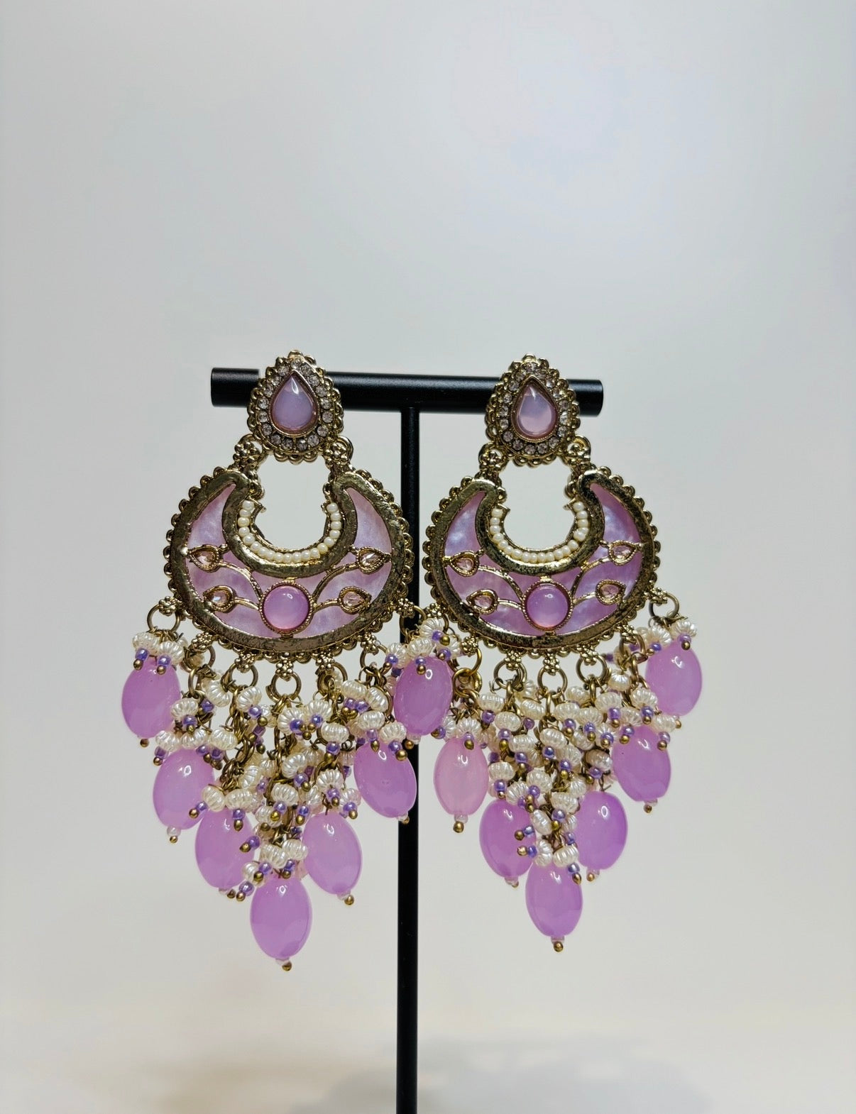 Purple drop earrings