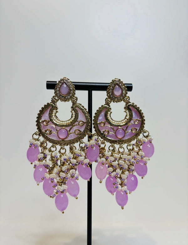 Purple drop earrings