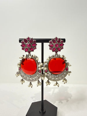 Antique oxidised earring
