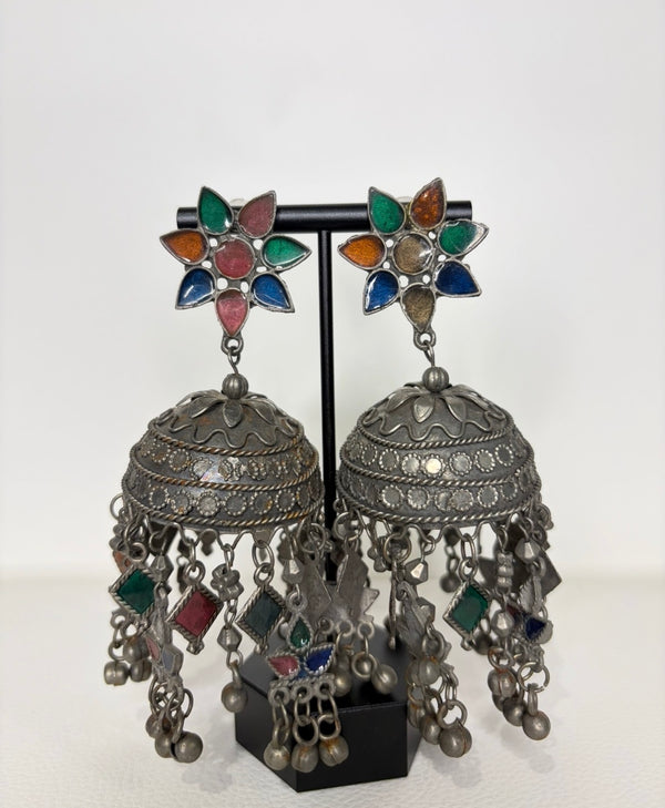 Rainbow Oxidised Jhumka