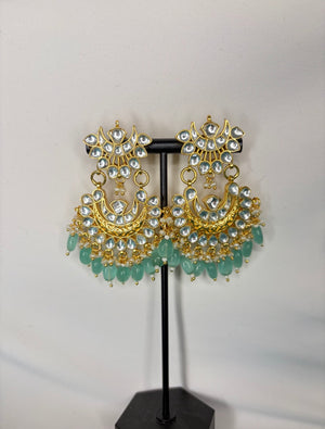 Aqua Polki Earrings