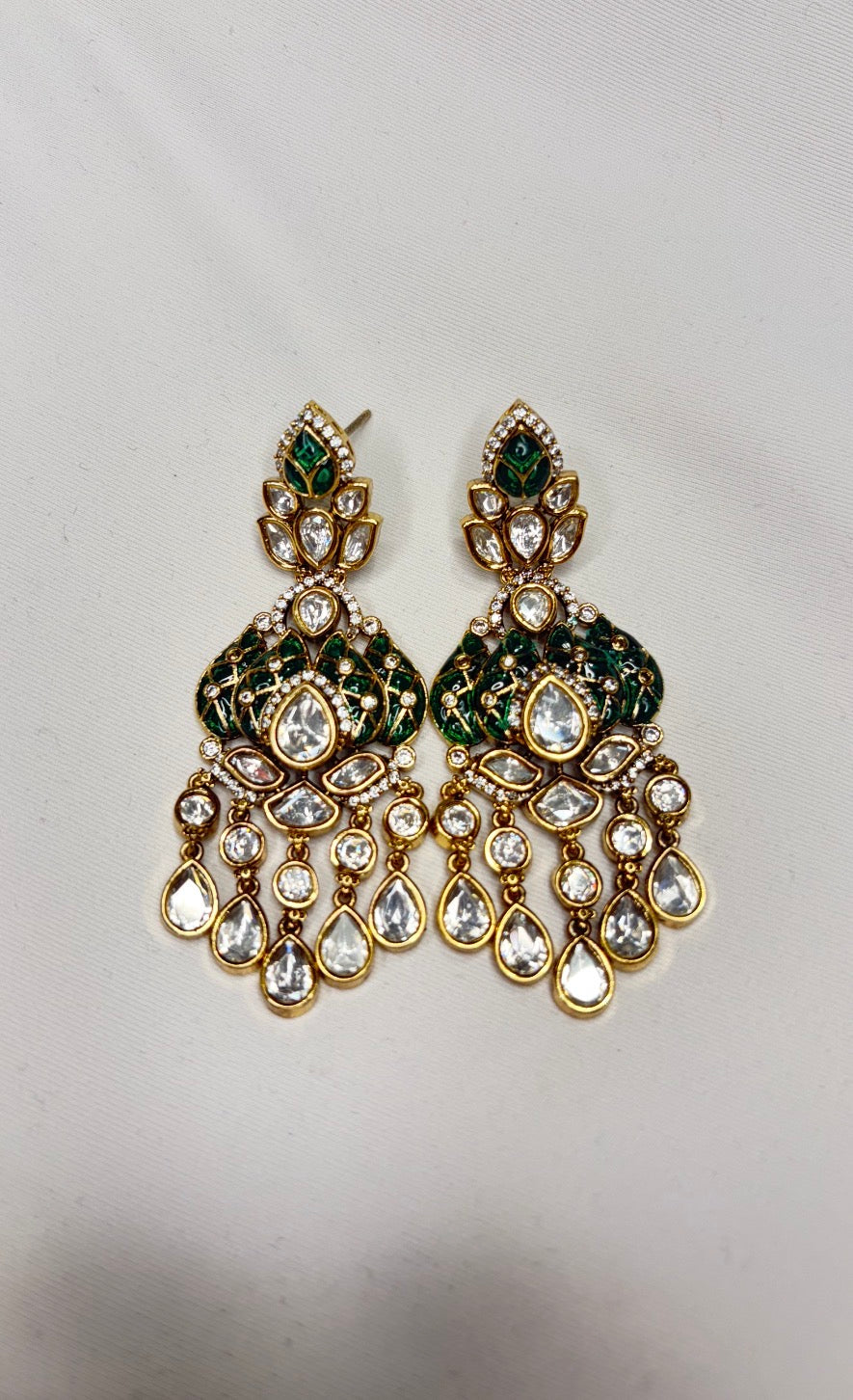 Emerald Green Kundan Earrings